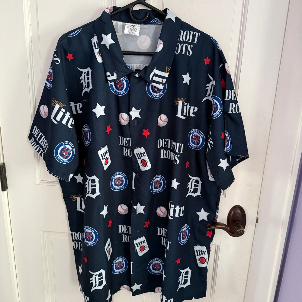 Detroit Tigers - Detroit Roots Baseball Hawaiian-style Shirt XXL